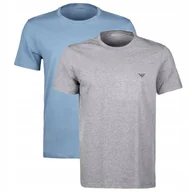 Koszulki męskie - Emporio Armani EA7 Koszulka Męska T-shirt Niebieski Szary Sport 2 PAK r. L - miniaturka - grafika 1