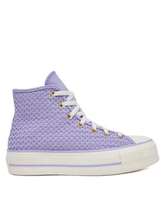 Converse Trampki Chuck Taylor All Star Lift Platform Knit Kadın Mor A13644C Fioletowy - Trampki damskie - miniaturka - grafika 1
