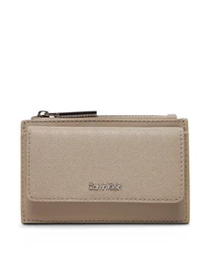Calvin Klein Etui na karty kredytowe Ck Must Aop Cc Holder W Zip LV04F1036G Beżowy - Etui na dokumenty i karty - miniaturka - grafika 1
