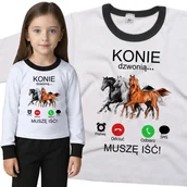 Piżamy dla dziewczynek - Piżama dziecięca Muszę Iść Konie Dzwonią 86/92 - VoloDonum - miniaturka - grafika 1