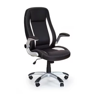 Fotel biurowy, krzesło biurowe Fotel Biurowy Ekoskóra Saturn Halmar Czarny - Fotele i krzesła biurowe - miniaturka - grafika 1