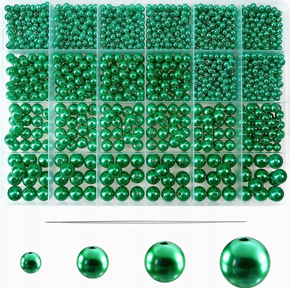 Koraliki 1500 sztuk zielone okrągłe 4mm 6mm 8mm 10mm do biżuterii