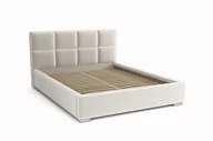 Łóżka - Łóżko do sypialni tapicerowane 120x200 z pojemnikiem - Alaska Kremowe - miniaturka - grafika 1