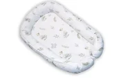 Kokony niemowlęce - Gniazdko niemowlęce Prestige natural cotton 55x80 białe liście gałązki materacyk pozycjonujący - miniaturka - grafika 1