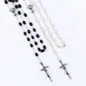 Pamiątka Pierwszej Komunii Świętej - Różaniec - Pierwsza Komunia Święta - 7 mm - szkło - miniaturka - grafika 1