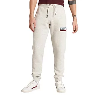 Spodnie męskie - Superdry Cl Workwear Jogger Spodnie męskie, Off White Marl, S - grafika 1