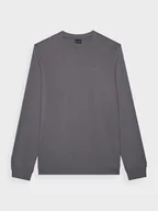 Bluzy sportowe męskie - Męska bluza dresowa nierozpinana bez kaptura 4F 4FWMM00TSWSM1465 - szara - miniaturka - grafika 1