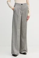 Spodnie damskie - Sisley spodnie damskie kolor czarny szerokie high waist 4D12LF07V - miniaturka - grafika 1