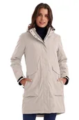 Płaszcze damskie - killtec Kobiety Parka/płaszcz wodoodporny z odpinanym kapturem Damen Funktionsparka, hellsand, 48, 43284-000 - miniaturka - grafika 1