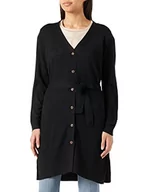 Swetry damskie - Vila Damski VIABELLA Long L/S kardigan/SU-NOOS kardigan z dzianiny, czarny, S, Schwarz, S - miniaturka - grafika 1
