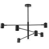 Lampy sufitowe - NOWOCZESNA LAMPA SUFITOWA WISZĄCA CZARNA DORA W6 - miniaturka - grafika 1
