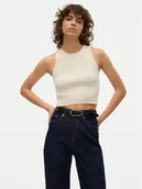 Koszulki i topy damskie - Vero Moda Top Ginny 10300339 Biały Slim Fit - miniaturka - grafika 1