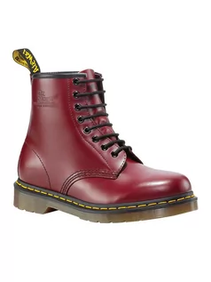 Botki damskie - Dr. Martens Skórzane botki w kolorze czerwonym - grafika 1