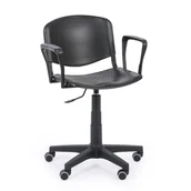Fotele i krzesła biurowe - B2B Partner Krzesło ISO z podłokietnikami, obrotowa, czarny - miniaturka - grafika 1