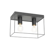Oprawy, klosze i abażury - QAZQA Minimalistyczna lampa sufitowa czarna 2 światła - Kodi - miniaturka - grafika 1