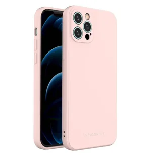 Wozinsky Color Case silikonowe elastyczne wytrzymałe etui iPhone 12 Pro różowy - Etui i futerały do telefonów - miniaturka - grafika 1