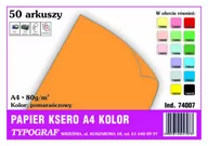 Papier do drukarek - Papier kolorowy ksero Typograf A4 80 g pomarańczowy - miniaturka - grafika 1