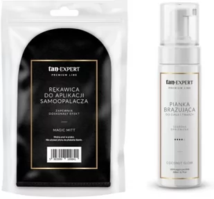 Zestaw TanExpert Magic Mitt Rękawica Do Aplikacji Samoopalacza + TanExpert Coconut Glow pianka samoopalająca z wodą kokosową 200ml - Samoopalacze - miniaturka - grafika 1