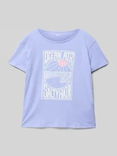 T-shirt z nadrukiem ze sloganem - Koszulki dla dziewczynek - miniaturka - grafika 1