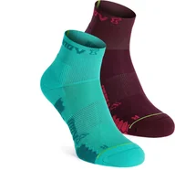 Skarpetki damskie - Skarpety inov-8 TrailFly Sock Mid. Zielono-fioletowe. Dwupak. - miniaturka - grafika 1