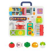 Zabawki zręcznościowe - WOOPIE Tablica Manipulacyjna Kuchnia Zegar z Efektami Dźwiękowymi i Świetlnymi Montessori - miniaturka - grafika 1