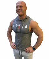 Koszulki sportowe męskie - Tank top szary z kapturem Furia - miniaturka - grafika 1