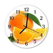 Zegary - Zegar na szkle na ścianę Okrągły Pomarańcze Owoc - miniaturka - grafika 1