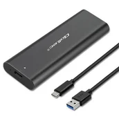 Obudowy i kieszenie na dyski twarde - Qoltec Obudowa kieszeń do dysków M.2 SATA SSD NVME USB typ C - miniaturka - grafika 1