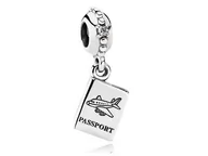 Charmsy - Valerio.pl Rodowany srebrny wiszący charms paszport passport srebro 925 BEAD15 BEAD15 - miniaturka - grafika 1