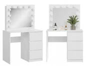 Toaletki - Toaletka Klara Z Dużym Lustrem 12 Zarówek Led 3 Szuflady - miniaturka - grafika 1