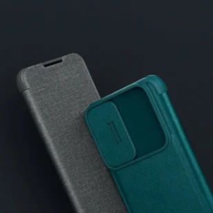 Nillkin Qin Cloth Pro Case etui Samsung Galaxy S23+ pokrowiec z klapką osłona na aparat niebieskie - Etui i futerały do telefonów - miniaturka - grafika 8