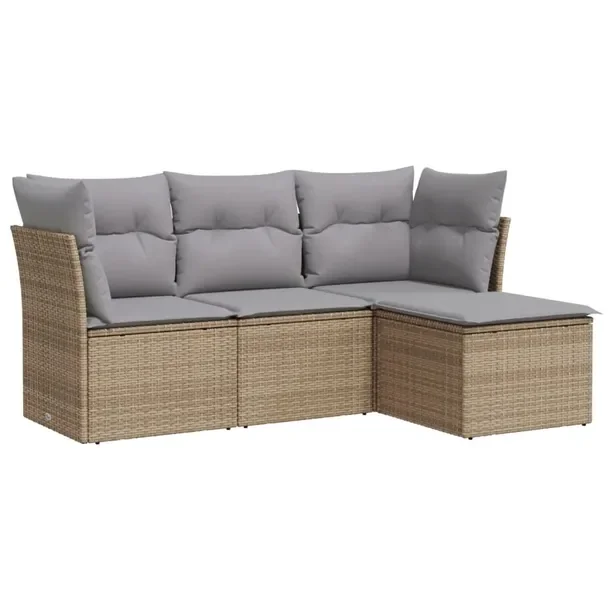 Zestaw mebli ogrodowych modułowych beżowy rattan PE 62 x 62 x 69 cm