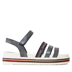 Sandały Tommy Hilfiger Platform Velcro Sandal T3A2-32763-0568 S Granatowy - Buty dla dziewczynek - miniaturka - grafika 1