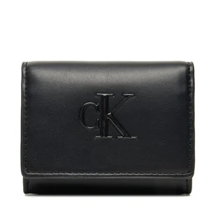 Mały Portfel Damski Calvin Klein Bold Ck Medium Bifold LV04F1047G Czarny - Portfele - miniaturka - grafika 1