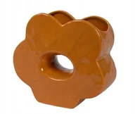 Wazony i flakony - Wazon kamionkowy pomarańczowy ozdobny 22x24x8 cm - miniaturka - grafika 1