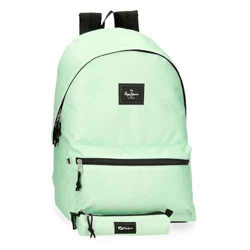 Pepe Jeans Aris Colorful Dwukomorowy Plecak Na Laptopa 15,6 cala Zielony 31 x 44 x 17,5 cm Poliester by Joumma Bags, Zielony, dwukomorowy plecak na laptopa