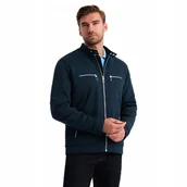 Kurtki męskie - Męska kurtka typu biker z kieszeniami granatowa V1 OM-JALP-0157 L - miniaturka - grafika 1