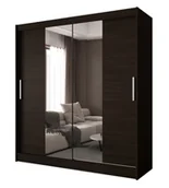 Szafy - Brązowa dwudrzwiowa szafa przesuwna z lustrem G8-F09 - miniaturka - grafika 1