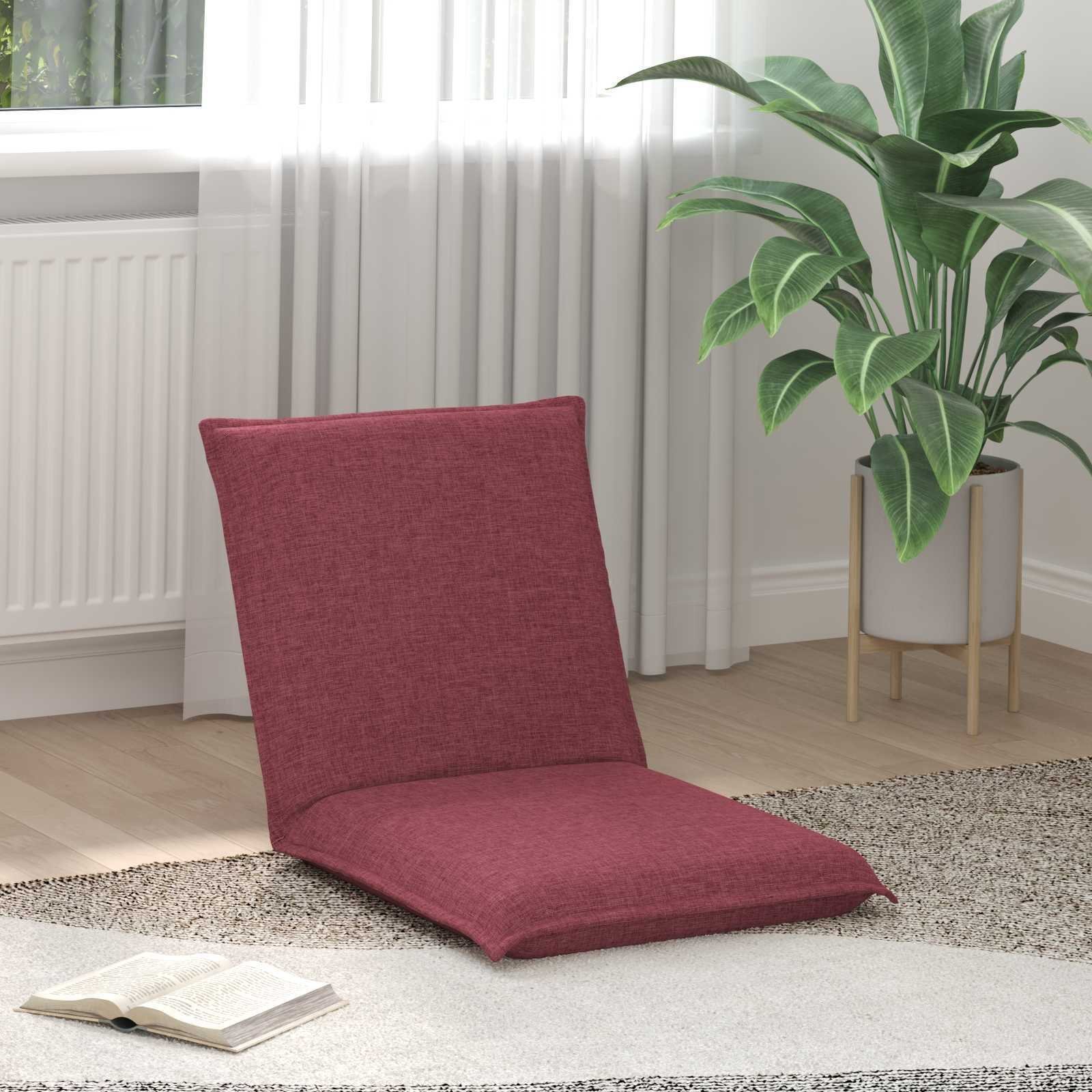 vidaXL vidaXL Krzesło na podłogę Czerwone wino 54 x 64 x 59 cm tkanina