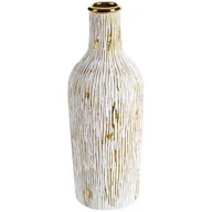Wazony i flakony - Wazon Ceramiczny Anisa 12X12X33 Biały + Złoty - miniaturka - grafika 1