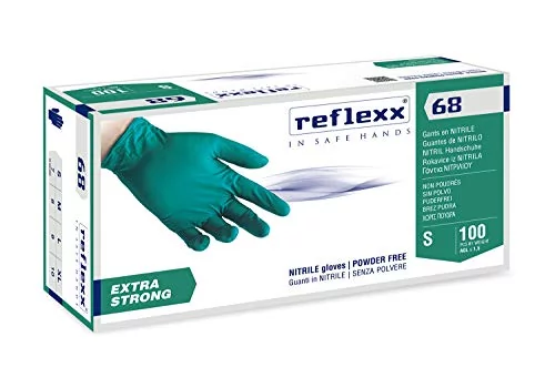 Reflexx R68/L rękawiczki nitrylowe, bez talku, rozmiar 6,0, zielony, 100  sztuk, L, zielone, 100 - Ceny i opinie na Skapiec.pl
