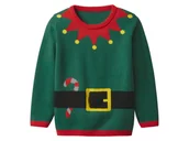 Swetry dla chłopców - lupilu Sweter świąteczny dziecięcy premium z efektem LED (Zielony, 98/104) - lupilu® - miniaturka - grafika 1