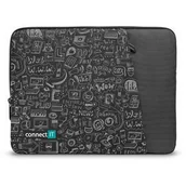 Torby na laptopy - Etui na laptopa Connect IT Doodle 13.3" (CFF-7013-DD) Czarne - miniaturka - grafika 1