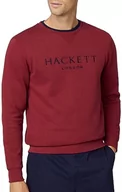 Bluzy męskie - Hackett London Bluza męska Heritage Crew, Fioletowy (wino), L - miniaturka - grafika 1