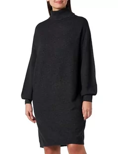 Vila Damska sukienka z dzianiny Viril Roll-Neck L/S, szary, XL - Sukienki - miniaturka - grafika 1