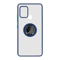 Etui i futerały do telefonów - Etui Samsung Galaxy A21s Bi-material Metal Ring Function Stand niebieskie - miniaturka - grafika 1