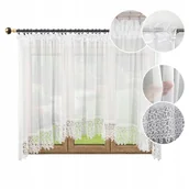 Firany - Firana Uszyta W Łuk 110x200 Z Gipiurą 20cm Koronka - miniaturka - grafika 1