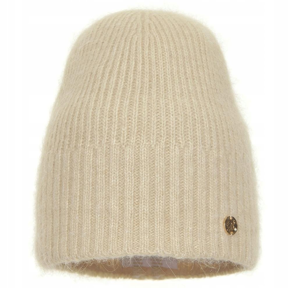 Czapka zimowa damska z angory KAJA Jasny beż