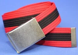 Pasek Parciany TRK (PL) Bawełniany PARCIAK 40 mm Z Klamra Zatrzaskowa Czarny Z Czerwonym Szeroki TRA12 - Paski - miniaturka - grafika 1