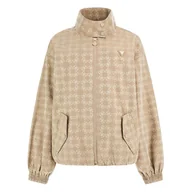 Kurtki damskie - Damska Kurtka przejściowa GUESS 4G LOGO FULL ZIP V4BQ24WGLW2-F8LD – Brązowy - miniaturka - grafika 1